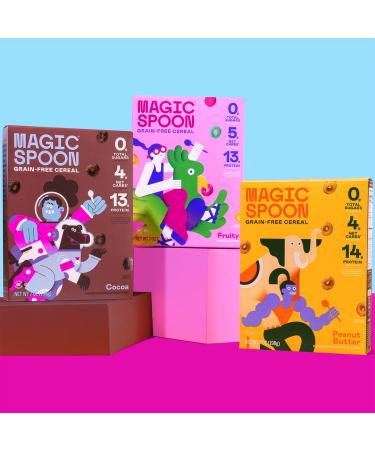 Magic Spoon Variety 4-Pack - Keto, Gluten Free, Sugar Free Cereal | High Protein, Non-GMO, Zero Sugar, Low Carb Breakfast Snacks - Buy Online on GoSupps.com