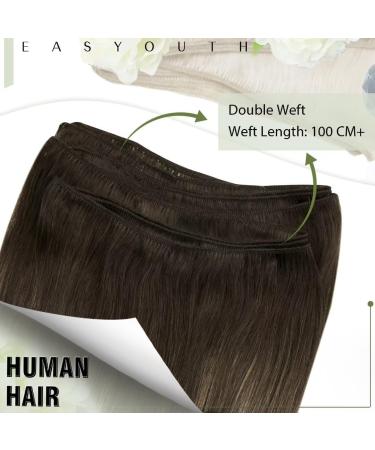 Easyouth Balayage Brown Ombre Hair Extensions - Real Hair Double Weft 14 Inch 70g - Sew in Ombre Brown to Ash Blonde Extensions #2/6/18 - Buy Online on GoSupps.com