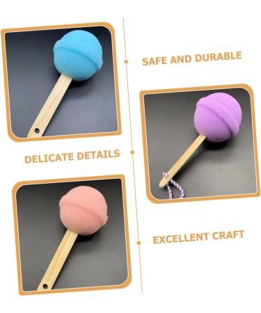 FRCOLOR 3pcs Long Handle Bath Sponge Set - Comfortable Handheld Blue Lollies & Ice Cream Design for Women | Perfect for Cleansing & Back Scrubbing - Buy Online on GoSupps.com
