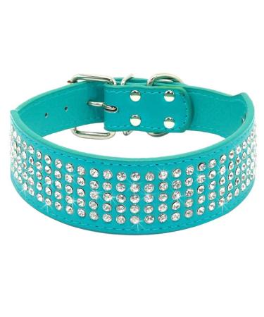 Elegel dog collar leather wide large small medium-sized dogs black red pink pink with rhinestone and anti-lost mobile phone numbers trailer xxs green
