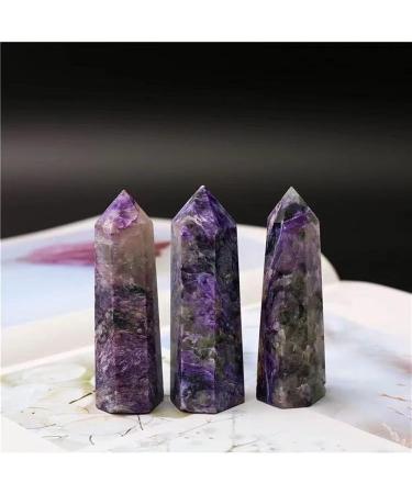 Buy JUKUCKV 70mm-80mm Natural Charoite Point Crystal Wand - Healing Purple Tower for Spiritual Support | International Shipping Available - Buy Online on GoSupps.com