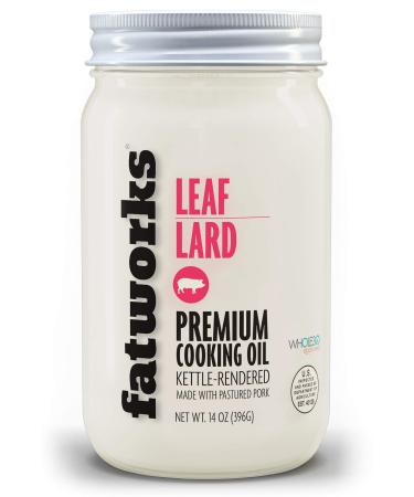 Fatworks, Pasture Raised Leaf Lard, a.k.a. "Baker's Lard", Artisanally Rendered, for Traditional & Gourmet Baking, Sauteeing, Frying, WHOLE30 APPROVED, KETO, PALEO,14 oz. 14 Ounce (Pack of 1)