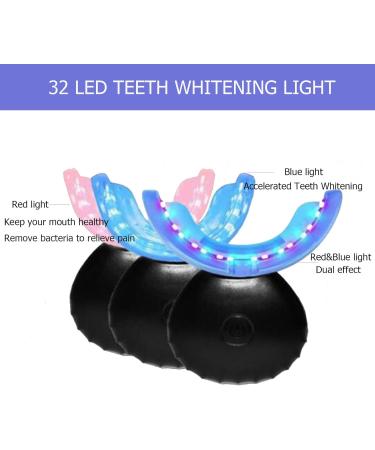 Teeth Whitening Light - 32 LED Red & Blue Intelligent System for Home Stain Removal - USB Accelerator (Black - Buy Online on GoSupps.com