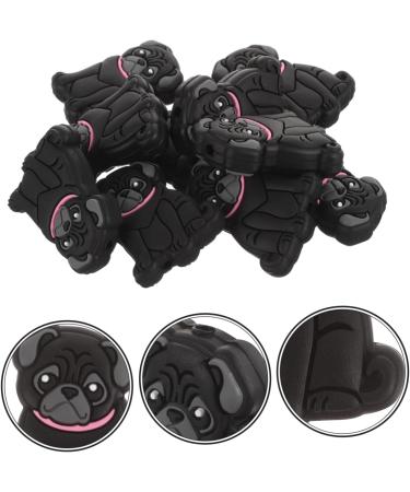 COHEALI 10pcs Dog Beads Baby Accessories - Black Silicone Teether Beads (3.1x2.3cm) - Food Grade Silica Gel - Buy Online on GoSupps.com