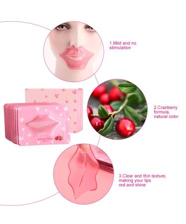 20PCS Cranberry Collagen Lip Masks - Hydrating & Exfoliating Crystal Lip Treatment for Moisture & Anti-Aging - Buy Online on GoSupps.com