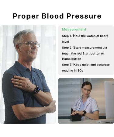 YHE BP Doctor Med Smartwatch - Blood Pressure & Heart Rate Monitor with Dual Cuff 24/7 Stress & Sleep Tracking for Android & iOS - Silver - Buy Online on GoSupps.com