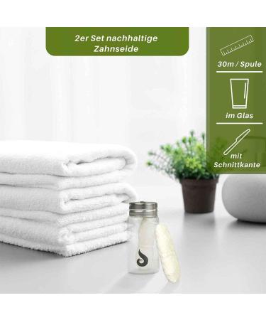 Bluefox i Vegan Dental Floss - Sustainable Plastic-Free Corn Fiber Floss in Glass | Eco-Friendly Refill Pack (2 x 30m) - Buy Online on GoSupps.com