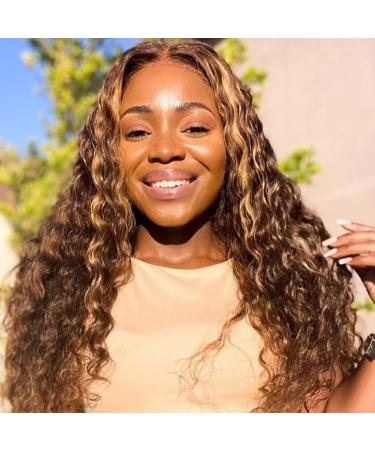 10A Highlight Loose Deep Wave Human Hair Bundles with Closure - 4/27 Ombre Color - 16 18 20 + 16 Inches - Buy Online on GoSupps.com