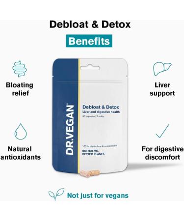 Dr.Vegan Debloat & Detox | Bloating & Digestion Liver Support | 60 Capsules - 30 Day Supply - Buy Online on GoSupps.com