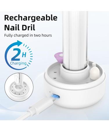 Electric Nail Drill Machine for Gel and Acrylic Nails | Portable USB Efile Set for Manicure Pedicure | White Gold Nail Tools - Buy Online on GoSupps.com