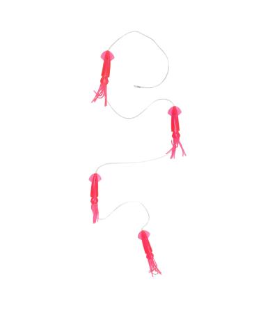 EatMyTackle 6 in. Squid Daisy Chain | 6 ft. Saltwater Fishing Teaser Hot Pink