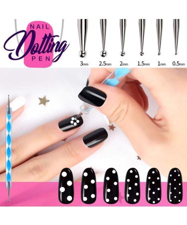 Teenitor Black Nail Art Brushes Set - 15pcs Painting Brushes & 5pcs Dotting Tools for Gel Nails - Professional Design Kit with 2-Way Dotting Pen - Buy Online on GoSupps.com