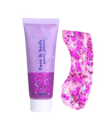 EONFAVE Festival Chunky Mermaid Glitter Body Gel Face/Hair/Body Lotion Sequins Liquid Glitter Mermaid Eyeshadow Sparkling Glitter for Party Masquerade Birthday