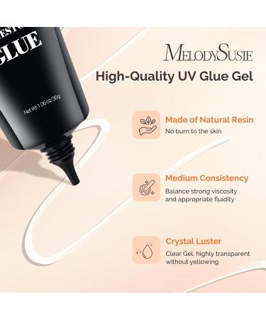 MelodySusie 4 in 1 Rhinestone Nail Glue - 30g Super Strong Gel for Nail Charms & Art | UV/LED Cured 3D Nail Decor - Buy Online on GoSupps.com