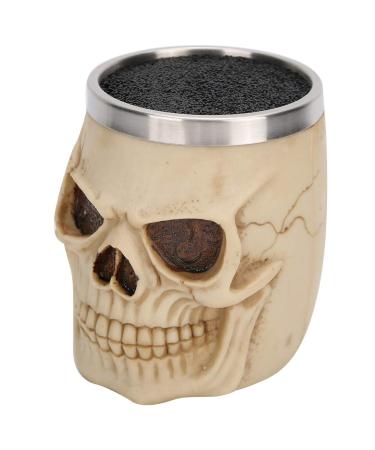 ZJchao Cool Retro Barber Shop Scissors Storage Rack Detachable Design for Storage Suitable for Various Tools 201 Stainless Steel + Resin Primitive Skull Color with Six Storage