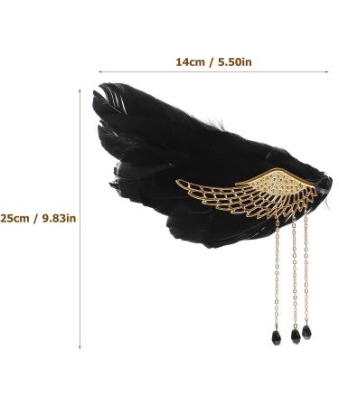 Beaupretty Plume Hair Clips Angel Wing Hair Clips Tassel Hair Clips Fascinators Headpiece Bridal Hair Clips Flapper Acessories Black - Buy Online on GoSupps.com