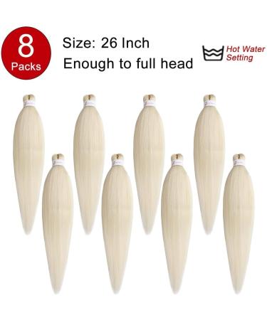 Xtrend 26 Inch 8 Packs Pre Stretched Braiding Hair Blonde Braiding Hair Pre Stretched Yaki Texture Pre-stretched Braids Hair Professional Synthetic Hair Extension Itch Free Hot Water Setting 613# 26 Inch (Pack of 8) 613# - Buy Online on GoSupps.com