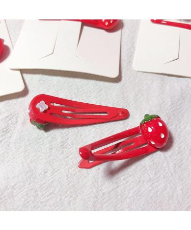 Buy Cute 3D Strawberry Hair Clips for Kids | Cartoon Resin Snap Hair Accessories - Buy Online on GoSupps.com