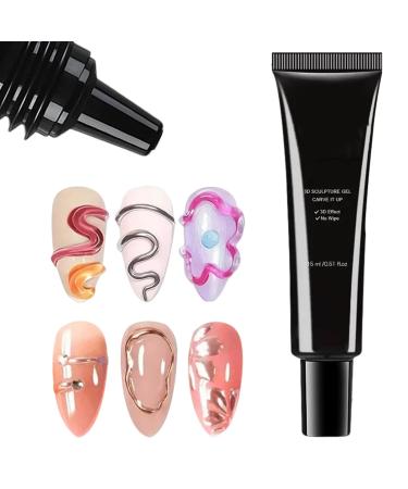Sculpting Gel - Pink - Nail Decoration - Highlighting - 3D Color Gel for women girls beginners and nail artists with application and creativity