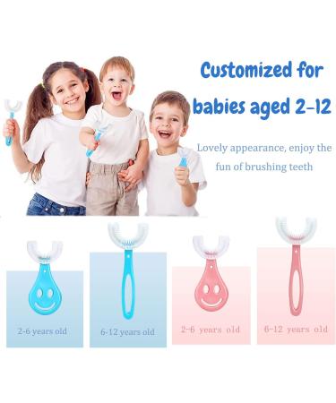 4-Piece U-Shaped Children's Toothbrush Set | 360 Mouth Cleaning | Soft Silicone for Ages 2-6 - Buy Online on GoSupps.com