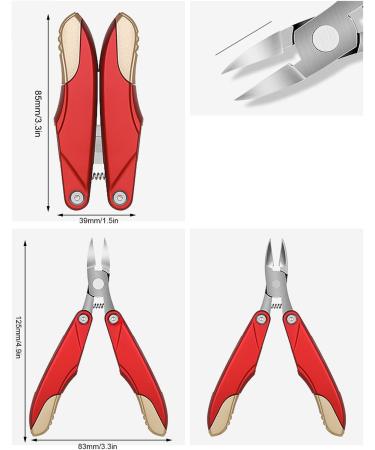 Nail Clippers Durable ABS Stainless Steel Ingrown Nail Clippers Multifunctional for Nail Salon for Home(Matte red) - Buy Online on GoSupps.com