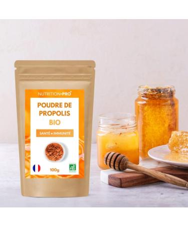 Organic Propolis Powder | Certified Pure and Natural | Health/Immunity | Organic/Ecocert | Made in France | Nutrition Pro (100G) - Buy Online on GoSupps.com
