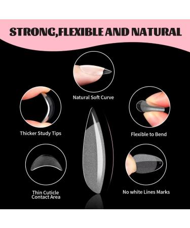 SINOKAME 600pcs Extra Short Almond Soft Gel Nail Tips - XS Small Full Cover Pre-etched Nail Tips for Tiny & Average Nail Beds - Soak Off Extensions & Clear Press on Fake Nails - 12 Sizes - Buy Online on GoSupps.com