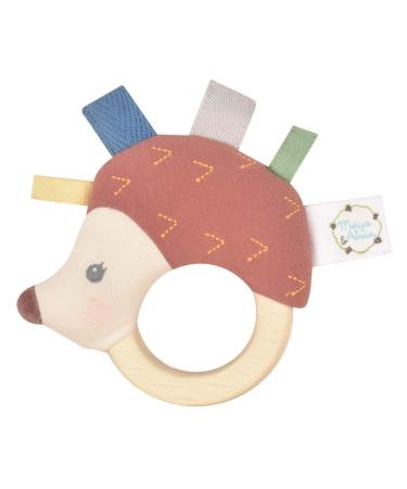 Ethan The Hedgehog Plush Rattle with Natural Rubber Teether