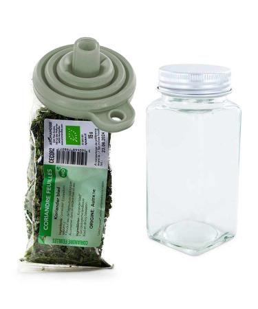 Spice Powder Bottle + Funnel + Organic Coriander Leaves 15g