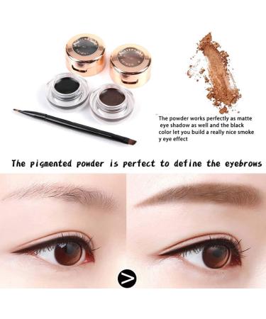 Eyebrow Pen Eye Makeup Tool 2 in 1 Waterproof Longlasting Eyebrow Eyeliner Cream Smoky Eye Makeup Cosmetic Tool Brown Black - Buy Online on GoSupps.com