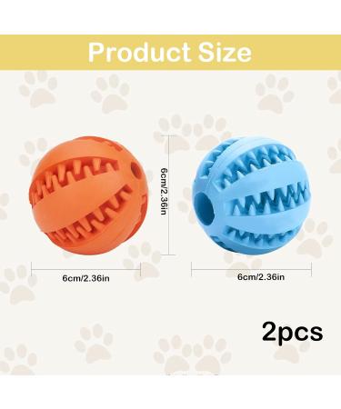 Buy 2 Blue & Orange Natural Rubber Dog Feeding Balls | Treats & Snack Toys for Small & Medium Dogs - Enhance Intelligence Playtime! - Buy Online on GoSupps.com