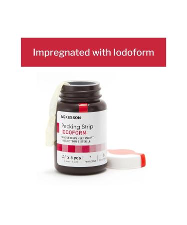 Mckesson Sterile Iodoform Cotton Packing Strip - 1/4 x 5 yds (12 Count) - Buy Online on GoSupps.com
