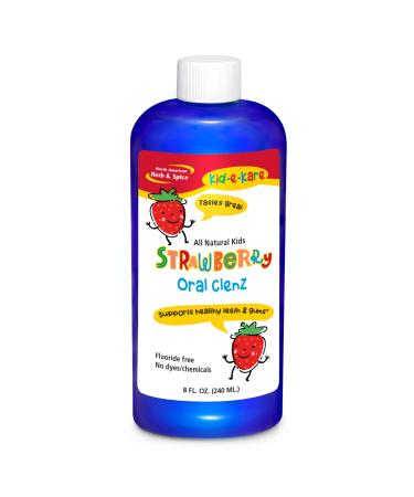 North American Herb & Spice Kid-e-kare Strawberry Oral Clenz - 8 fl oz - All-Natural Mouthwash for Kids - Promotes Healthy Teeth & Gums - Safe to Swallow