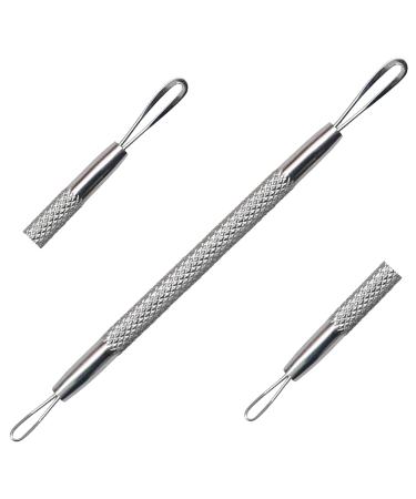 Stainless Steel Pimple Remover Blackhead Blemish Comedone Acne Extractor Tool Popper Spot Komedon Double Side Soft Touch and No-Slip Skincare for Whitehead Removal