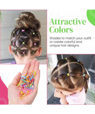 Bellure 3000 Pcs Multi Light Colors Mini Elastic Hair Bands for Women and Girls - Multicolor Hair Ties and Bobbles - Buy Online on GoSupps.com