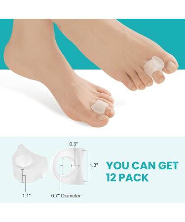 Toe Separators for Overlapping Toes - Aloe Vera Toe Spacers for Hammer Toe Bunion Relief & Big Toe Alignment | 12 Pack Clear (Large - Buy Online on GoSupps.com