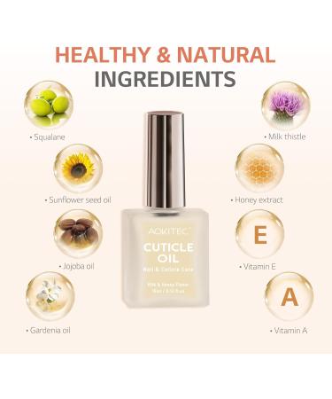 Aokitec Cuticle Oil Milk & Honey Flavor Cuticle Oil for Nail Growth and Strengthener with Vitamin E Repair Damaged Skin and Thin Nails Moisturizes Cuticle & Overnight Cuticle Softener 15ml - Buy Online on GoSupps.com