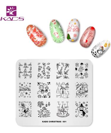 KADS 3D DIY Nail Art Stamp Plate Christmas Snowflakes Snowmen Flower Decoration - Set of 4 (C2) - Buy Online on GoSupps.com