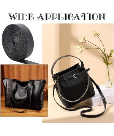 Wadorn 2.5cm Double-Sided PU Leather Belt Strip - 4m Flat Cord for DIY Pocket Straps & Watch Bracelets - Black - Buy Online on GoSupps.com