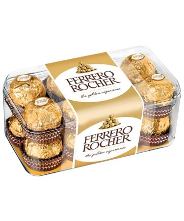FeRrerro's RocHerr's 16pc Box 200g - Chocolates for Gifting - A Collection Of Three FeRrerro's Treats - Whole Hazelnut's in Milk Chocolate And Nut Croquante - Suitable For Vegetarians Contains Nuts