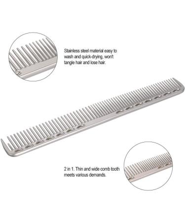 Nicoone Professional Hair Cutting Comb - Aluminum Metal Hairdressing & Styling Tool - Salon & Barber Master Comb - Silver 8.4x1in - Buy Online on GoSupps.com