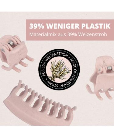 Parsa Beauty Nature Love Medio Hair Clip - Sustainable Pink Wheat Straw Hair Accessory for Eco-Friendly Fashion Styling - Buy Online on GoSupps.com