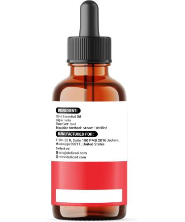 DEDICAD - 1 FL Oz - 30ml - Clove Essential Oil Supplement for Toothache, Oral Care, Skin & Hair Clove Oil Organic - Buy Online on GoSupps.com