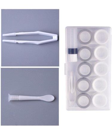 Wudaizhi Travel-Friendly 5-Pair Contact Lens Case Set | Eye Lens Containers | Cosmetic Clasp in White & Gray - Buy Online on GoSupps.com