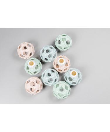 HEVEA Upcycled 2-in-1 Baby Glass Bottle | Eco-Friendly BPA-Free with Natural Rubber Star Ball (Light Blue) - Buy Online on GoSupps.com