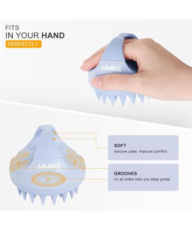 Aimike Scalp Massage Brush - Wheat Straw Silicone Shampoo Brush for Hair Growth & Dandruff Relief - Light Blue Aquamarine - Buy Online on GoSupps.com