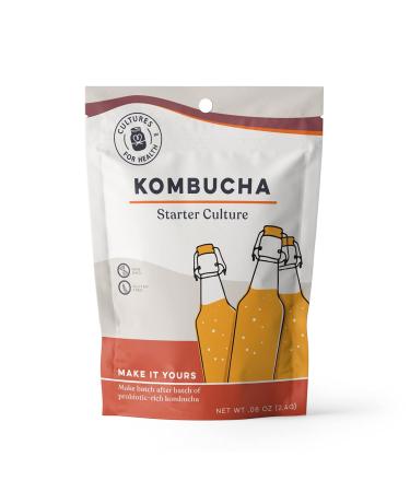 Cultures for Health Dehydrated SCOBY Kombucha Starter | DIY Fizzy Fermented Tea Probiotic Drink | Heirloom Culture Makes Limitless Batches | Dairy Free Gluten Free Vegan Superfood | pH Strips Included
