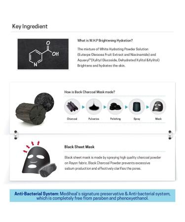 Mediheal W.H.P Charcoal Mask - 5 Sheets, Brightening & Hydrating (0.84 fl oz each) - Buy Online on GoSupps.com