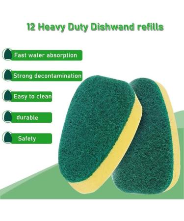 Pzhoais Heavy Duty Dish Wand Brush Sponge Refills Replacement Heads for Kitchen Sink Pot Cleaning Dish Sponge (12 Pieces) - Buy Online on GoSupps.com