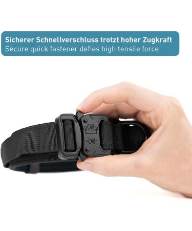 Buy Pettec Neoprene & Nylon Dog Collar with Handle - Softly Padded Adjustable Robust & Water-Repellent for Small & Large Dogs (S-XL) - Set with Tow Leash (34-44 cm) - Black - Buy Online on GoSupps.com